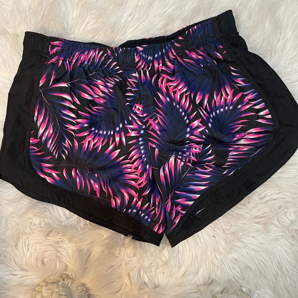 Tropical Ready Set Go Athletic Running Workout Lined Shorts Size 12/14